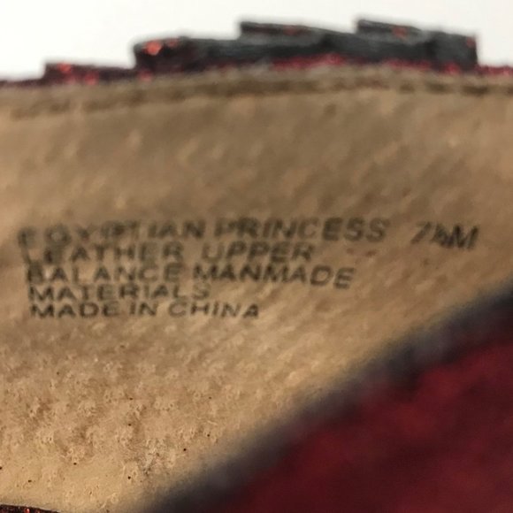 Poetic Licence London “Egyptian Princess” Red Metallic Peep Toe Pumps - Picture 2 of 16